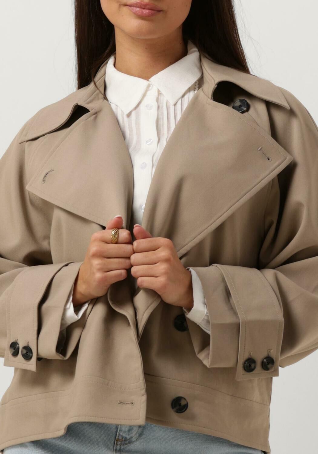 SECOND FEMALE Dames Jassen Silvia Trench Jacket Beige