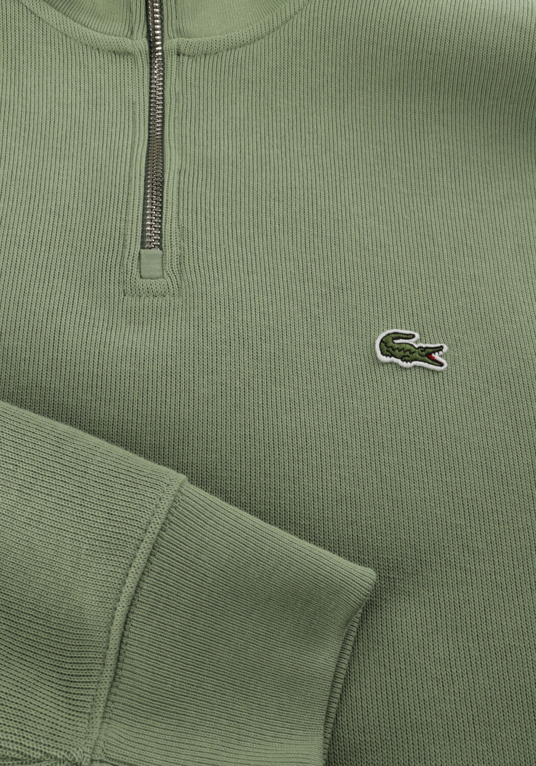 Groene LACOSTE Trui REGULAR FIT HIGH NECK ZIPPED SWEATSHIRT - large