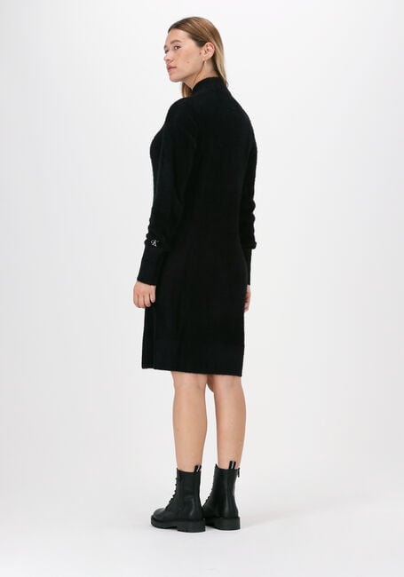Zwarte CALVIN KLEIN Mini jurk FLUFFY SWEATER DRESS - large