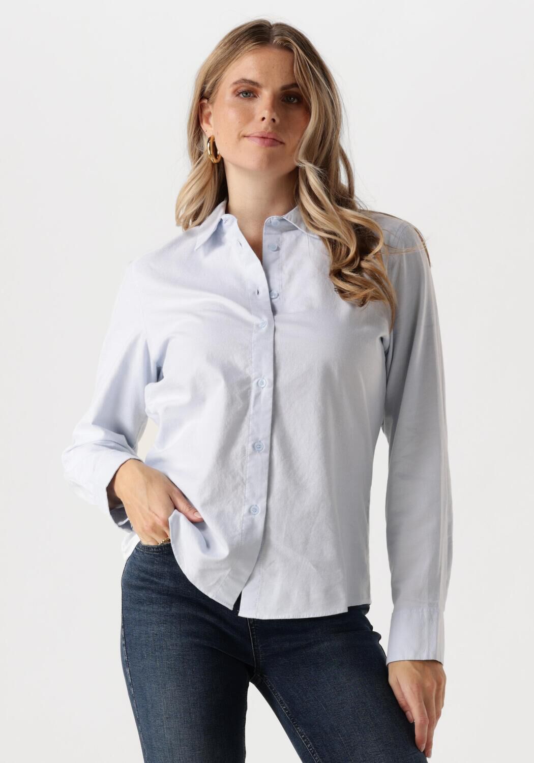 TOMMY HILFIGER Dames Blouses Oxford Cotton Regular Shirt Lichtblauw