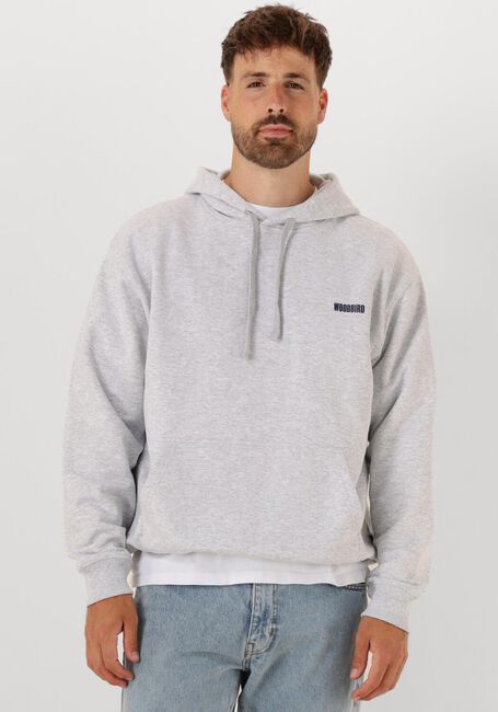 Grijze WOODBIRD Sweater PAX HOME HOODIE - large
