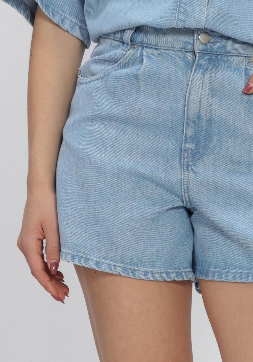 Blauwe MSCH COPENHAGEN Broeken MSCHSAPHINA HW SHORTS - large