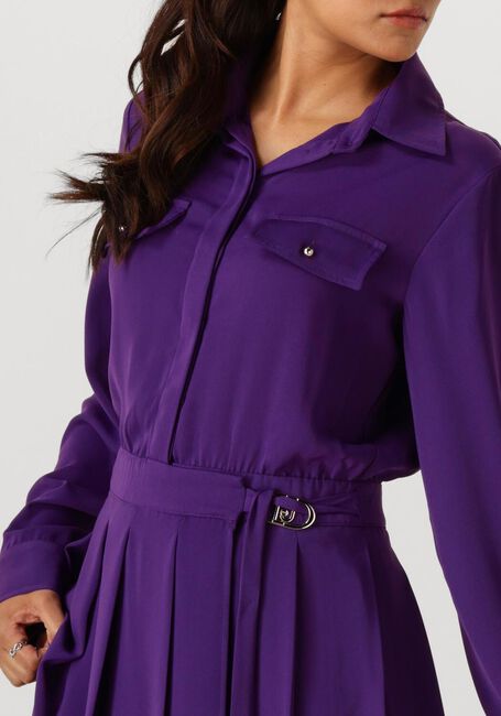 Paarse LIU JO Midi jurk ABITO CAMICIA CON CINTA - large
