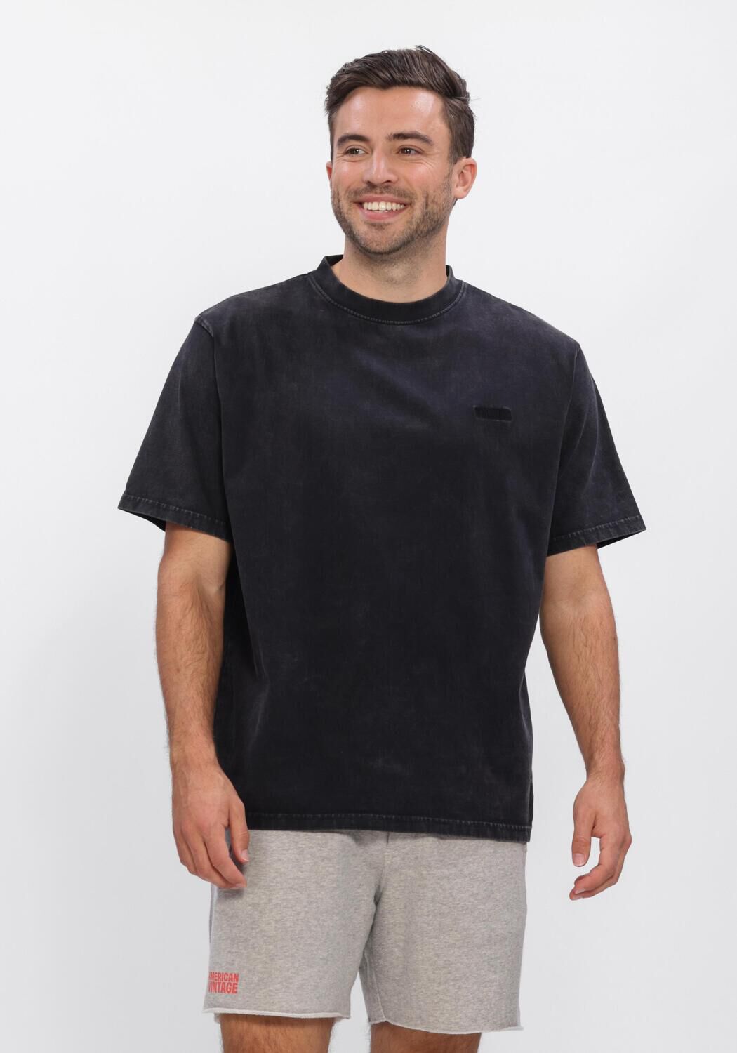 Zwarte WOODBIRD T-shirt WBBAINE WARP ACID TEE - large