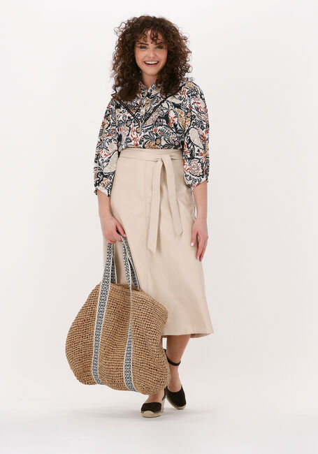 Beige SUMMUM Midirok SKIRT A-LINE FAUX LEATHER - large