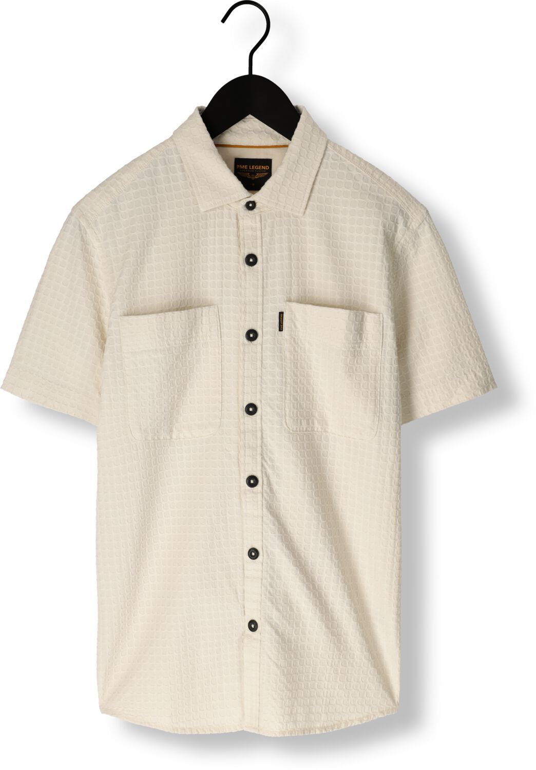 PME LEGEND Heren Overhemden Short Sleeve Shirt Structure Dobby Beige