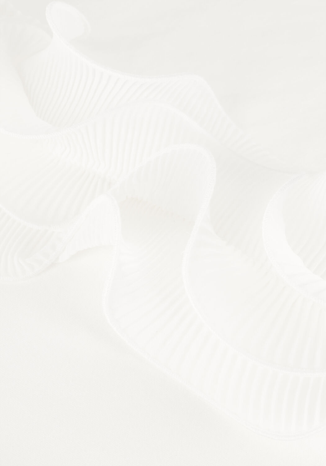 Witte JANSEN AMSTERDAM Top KALLIE TRUI SS 196 LONG SLEEVE RUFFLE - large