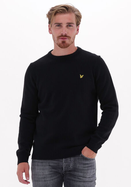 Zwarte LYLE & SCOTT Trui CREW NECK LAMBSWOOL BLEND JUMPER - large