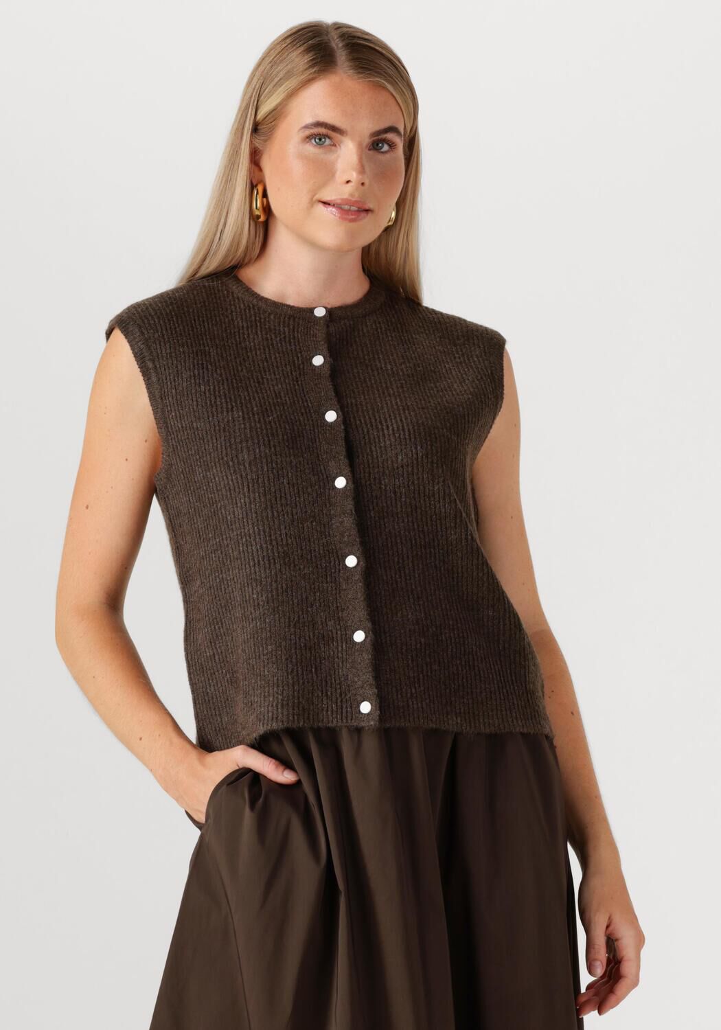 NEO NOIR Dames Truien & Vesten Everest Knit Vest Bruin