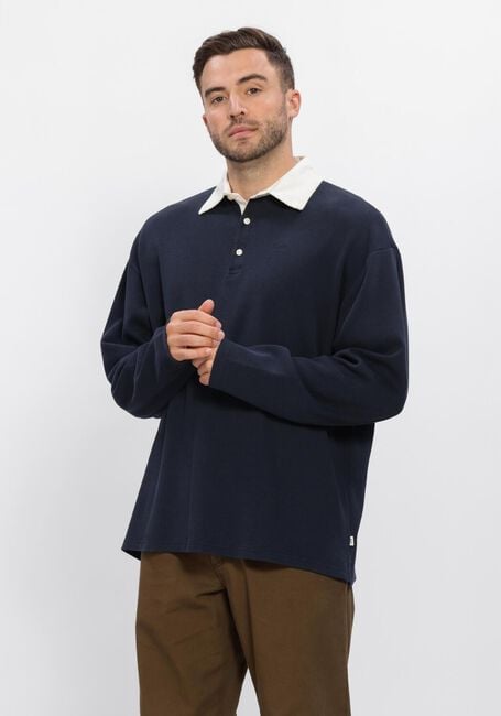 Donkerblauwe FOR&Eacute;T Polo MATCH RUGBY STRUCTURED SWEATSHIRT - large