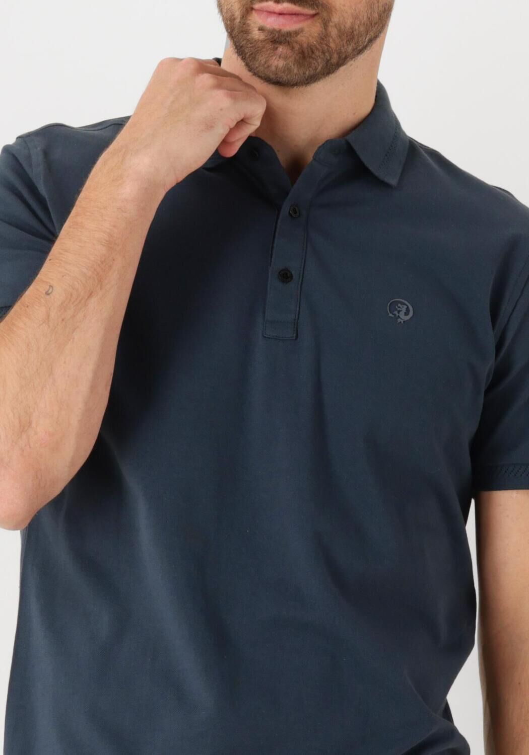 CAST IRON Heren Polo's & T-shirts Short Sleeve Polo Fine Pique Essential Blauw