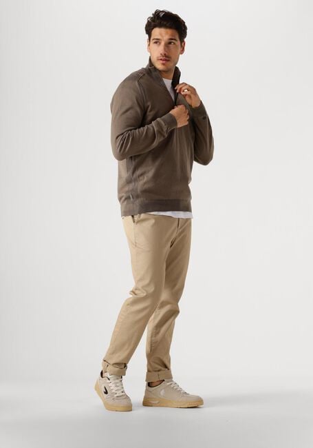 Bruine CAST IRON Trui HALF ZIP COLLAR COTTON STRETCH Bruine CAST IRON Trui HALF ZIP COLLAR COTTON STRETCH - large