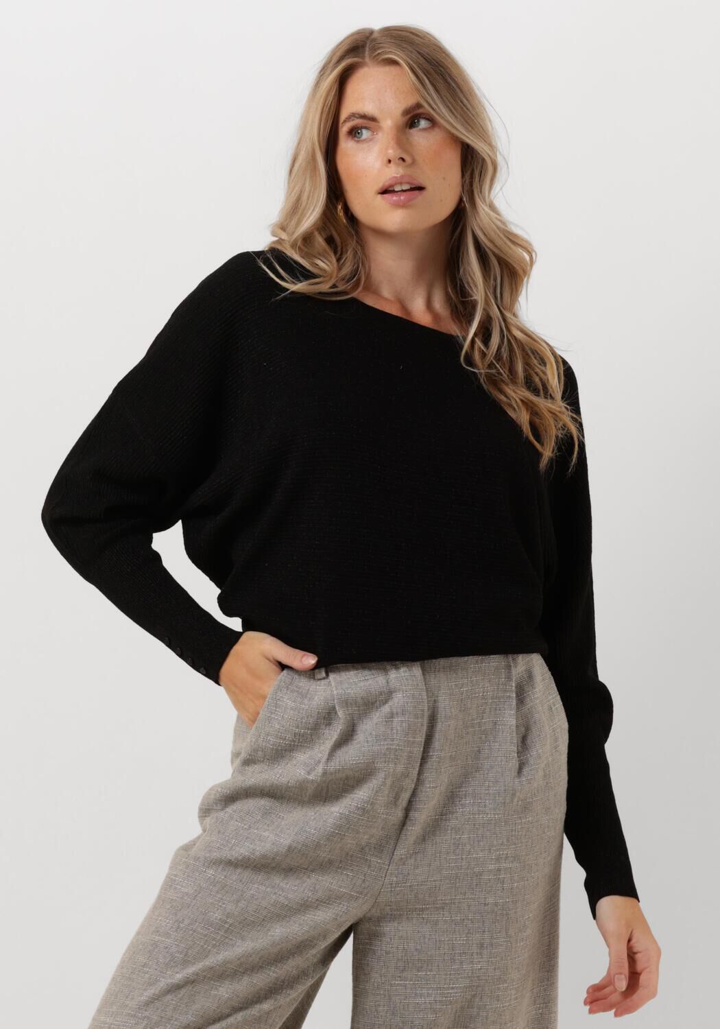 NUKUS Dames Truien & Vesten Batwing Pullover Lurex Zwart