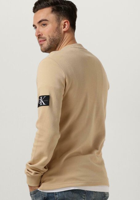 Zand CALVIN KLEIN Trui BADGE WAFFLE LS TEE - large