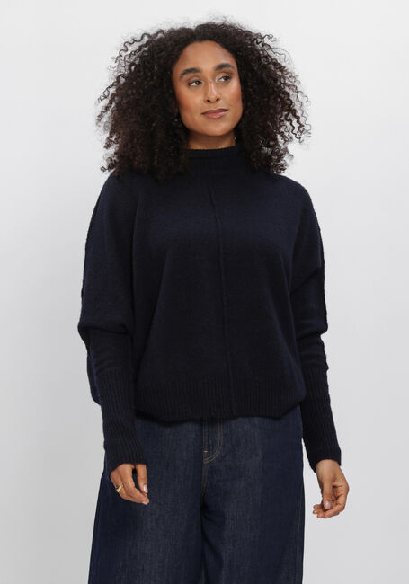 Donkerblauwe SUMMUM Trui BATWING SWEATER SOFT MELANGE KNIT - large