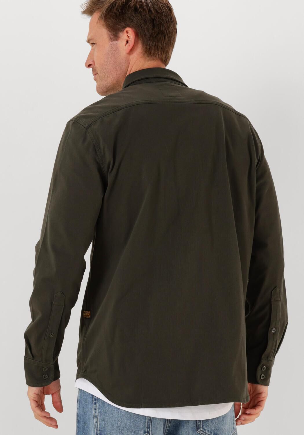 G-STAR RAW Heren Overhemden Marine Jersey Shirt L\s Grijs