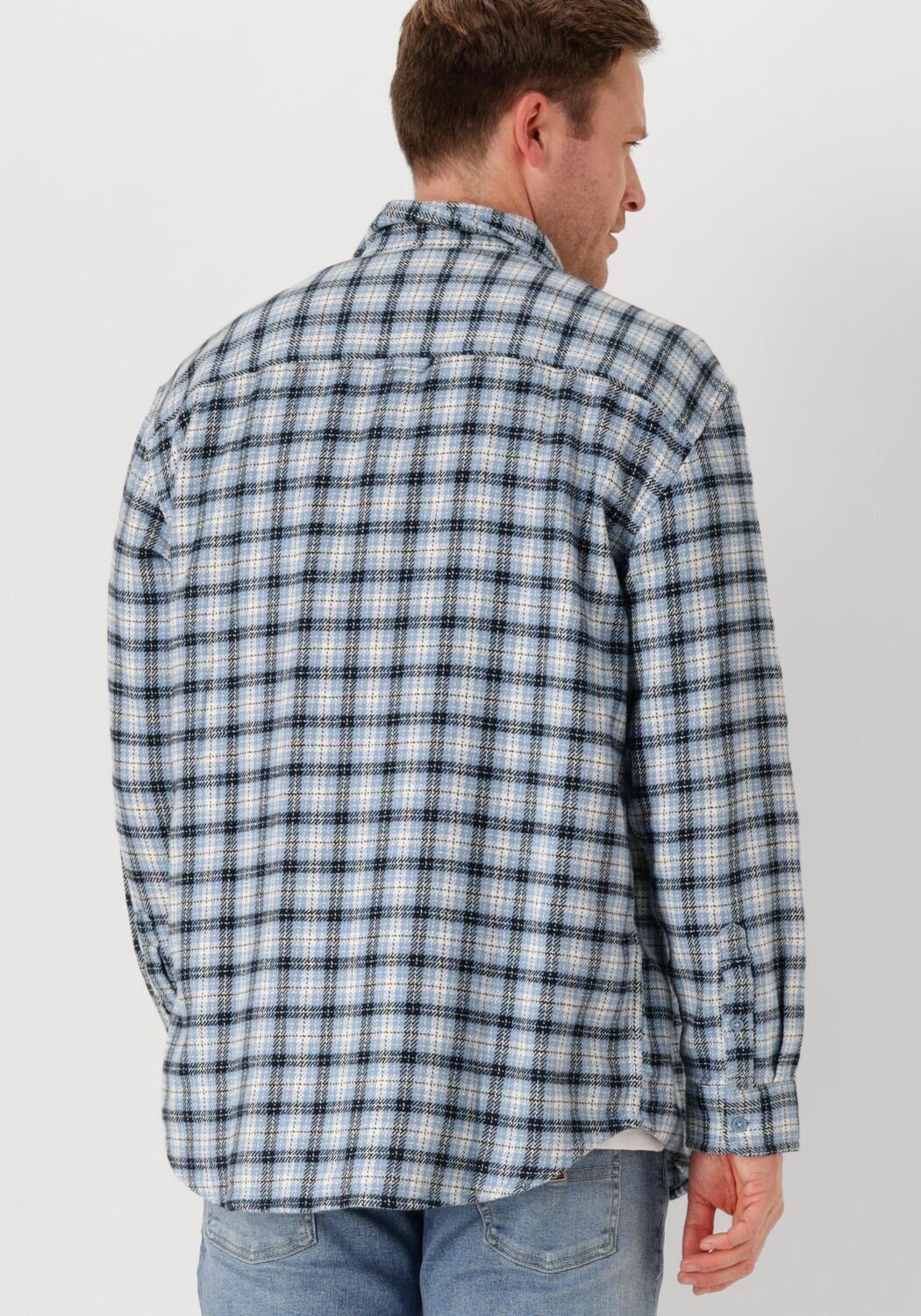 TOMMY JEANS Heren Overhemden Tjm Badge Flannel Shirt Ext Blauw