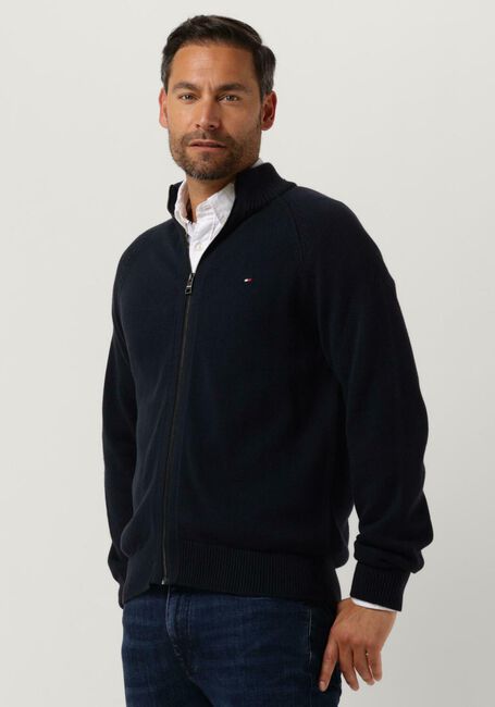 Donkerblauwe TOMMY HILFIGER Vest AMERICAN COTTON ZIP THROUGH - large