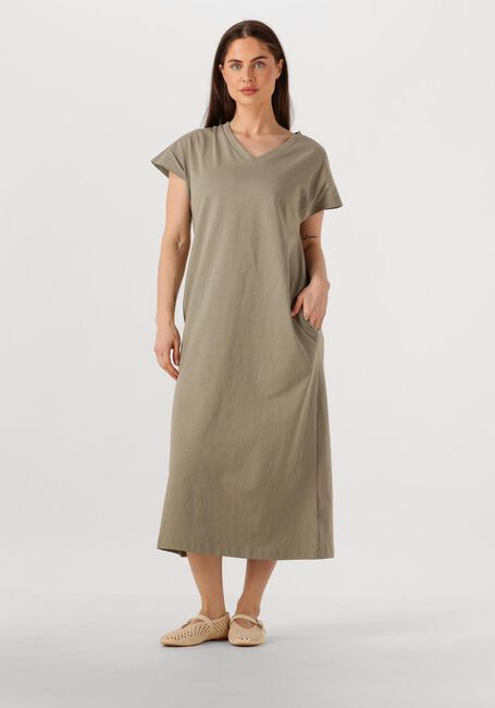 Khaki WITHBLACK Midi jurk WBLCARMA LONG V-NECK DRESS - large