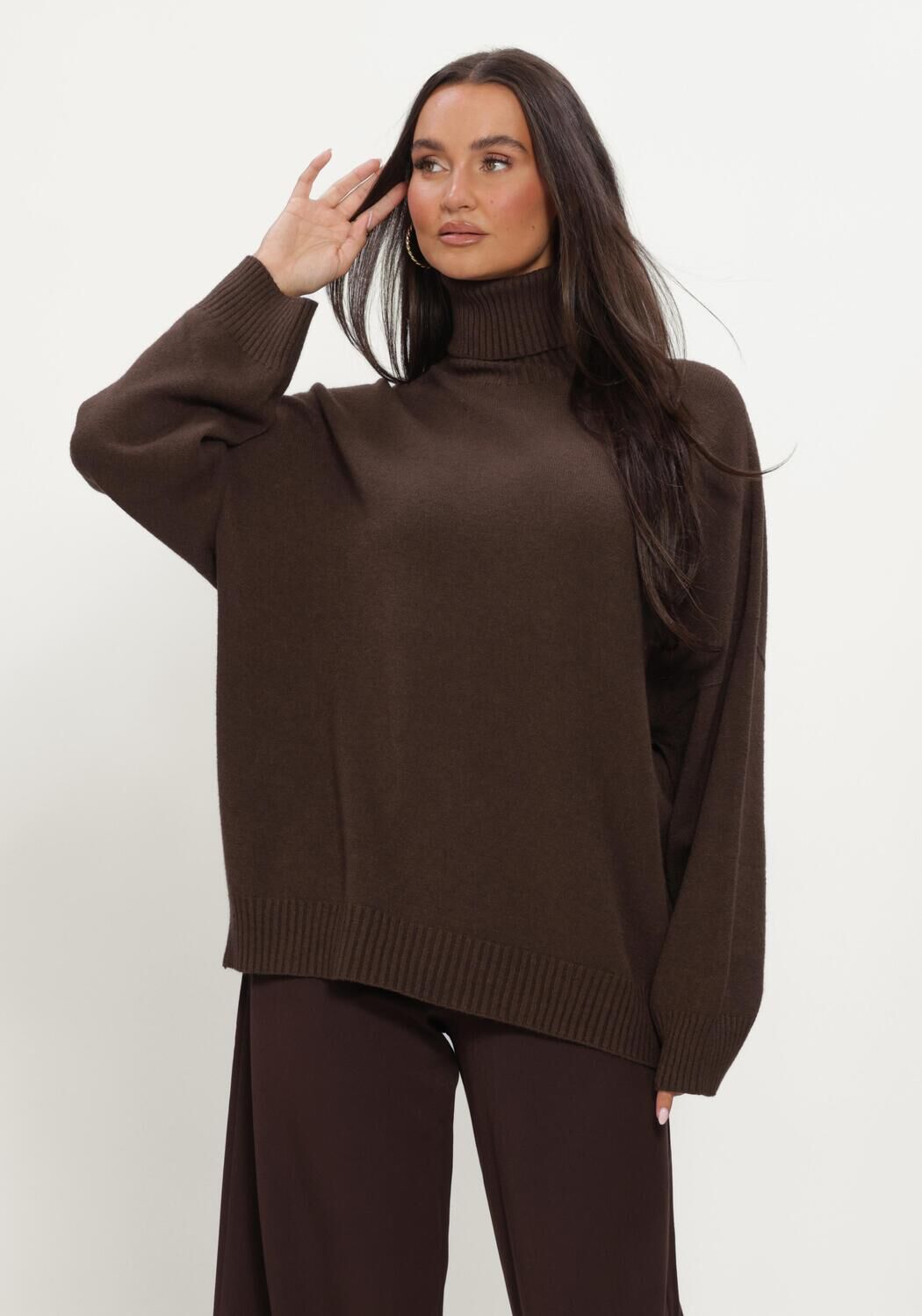 SIMPLE Dames Truien & Vesten Knit-base-visc-26-3 Bruin