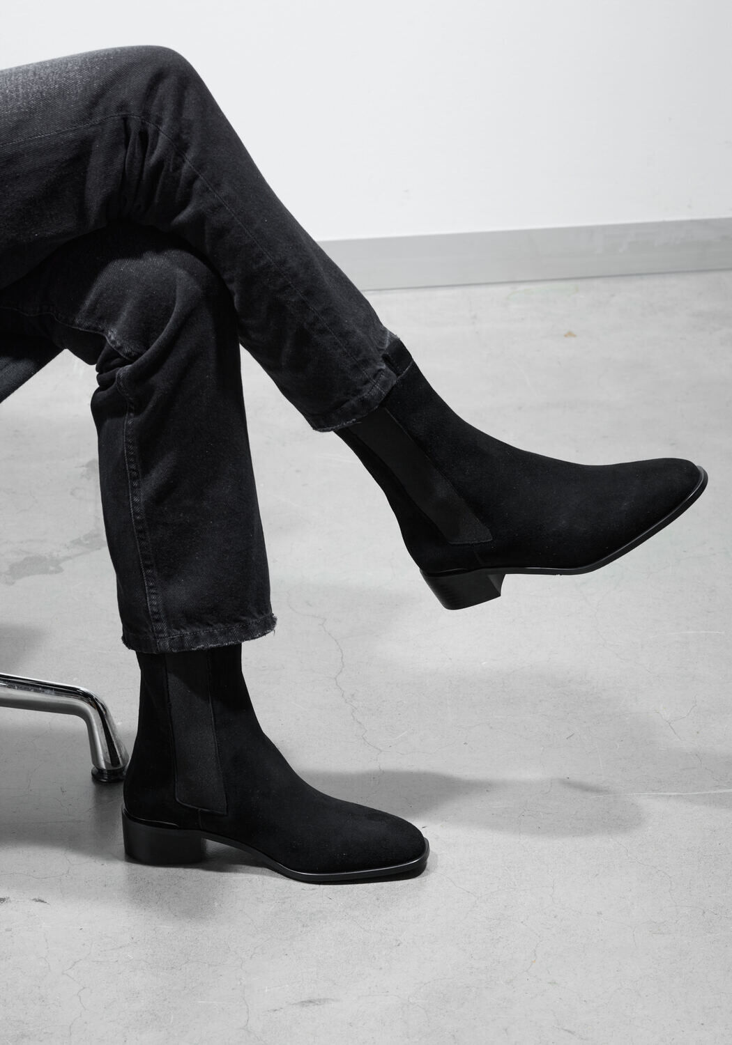 Zwarte STEFANO LAURAN Chelsea boots BOTIN PLANO - medium