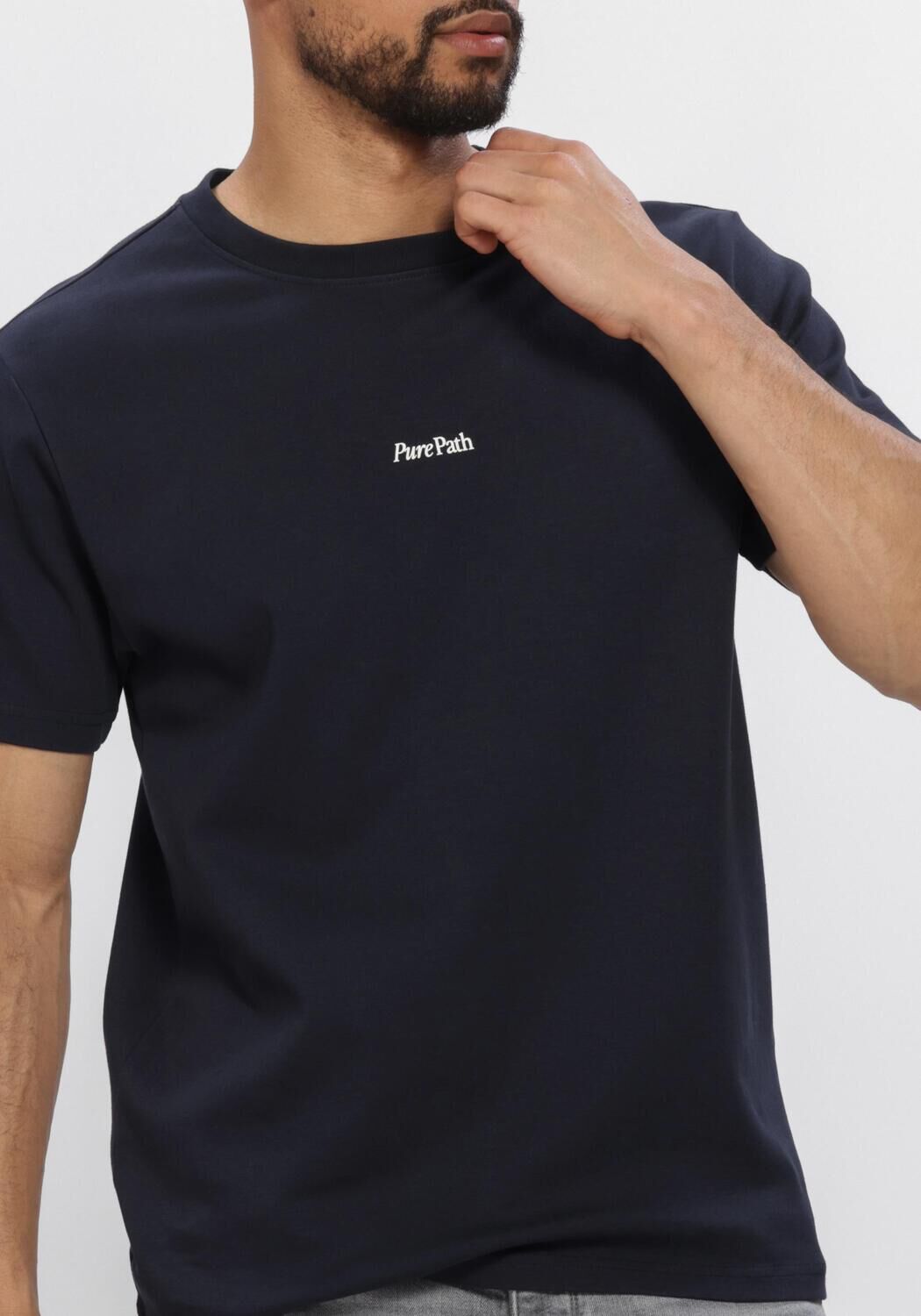 Donkerblauwe PURE PATH T-shirt TRIO OF FLOWERS T-SHIRT - large