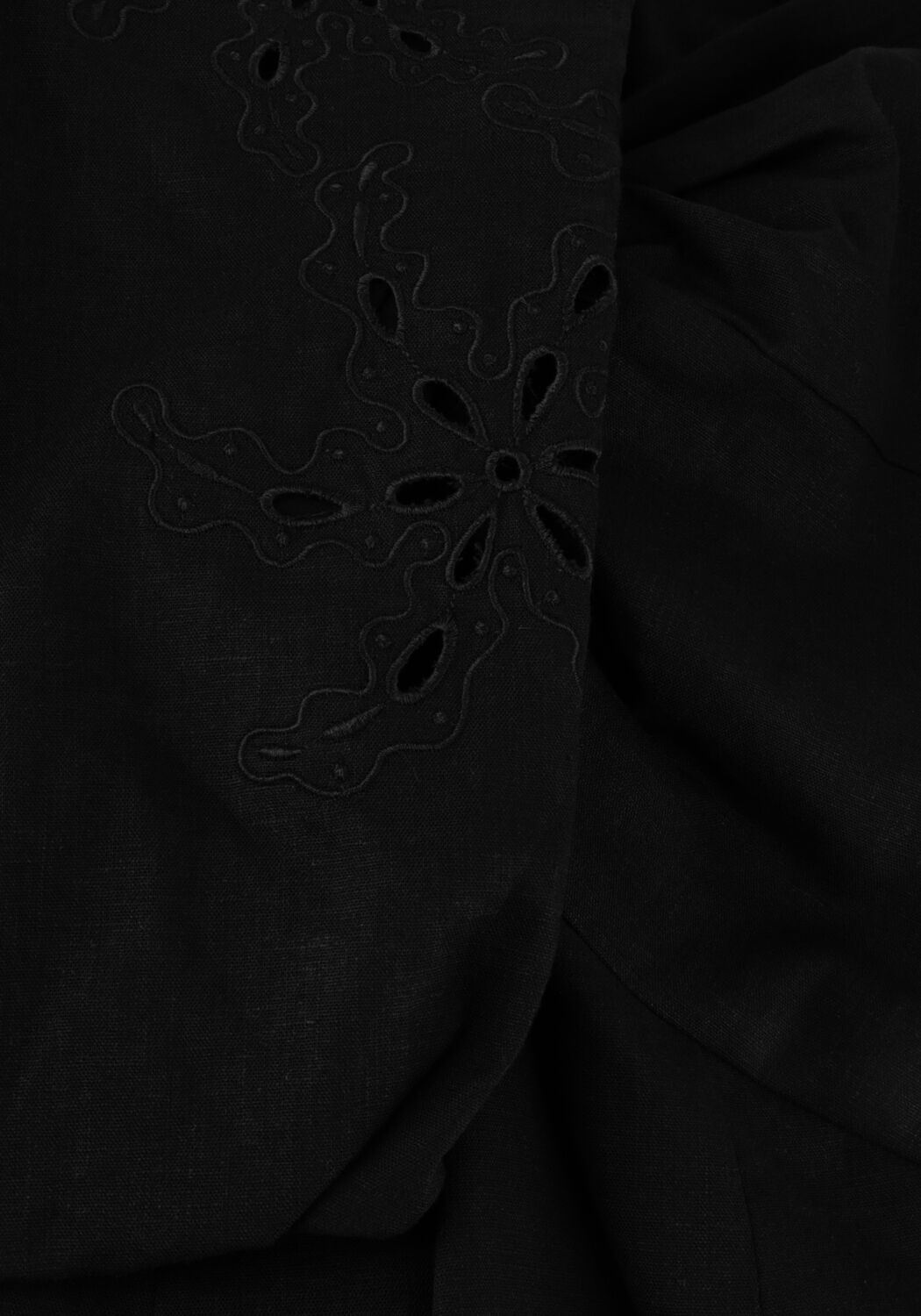 Zwarte SCOTCH & SODA Mini jurk MINI DRESS WITH BRODERIE ANGLAISE SLEEVE - large