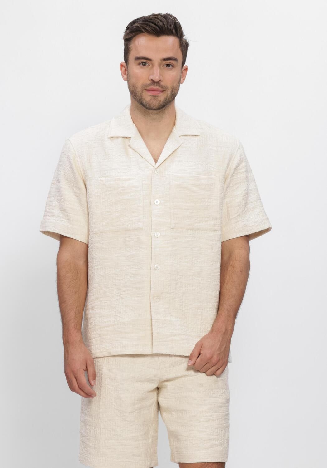 Ecru JC RAGS Casual overhemd CASUAL SHIRT AARON STRUCTURE - large