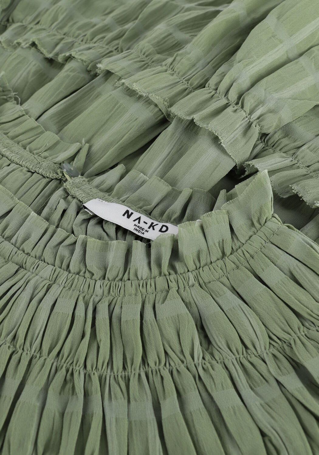 Olijf NA-KD Mini jurk STRUCTURED CHIFFON MINI DRESS - large