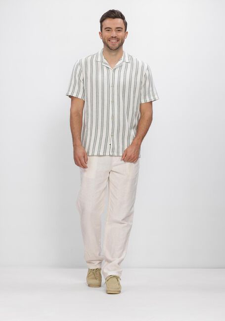 Ecru ANERKJENDT Casual overhemd AKLEANDER STRUC STRIPE2 SS SHIRT - large