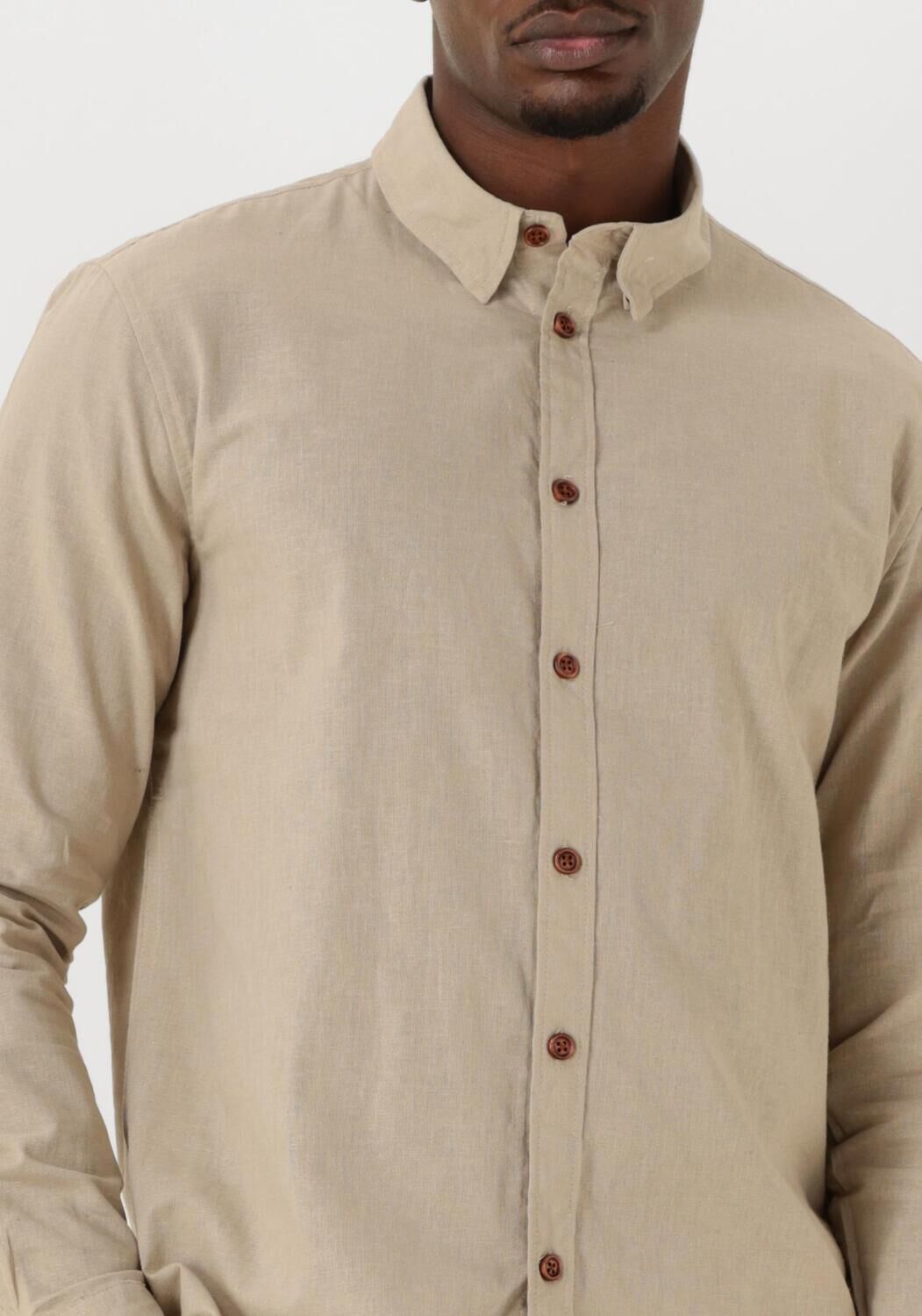 ANERKJENDT Heren Overhemden Akleif L s Cot linen Shirt Zand