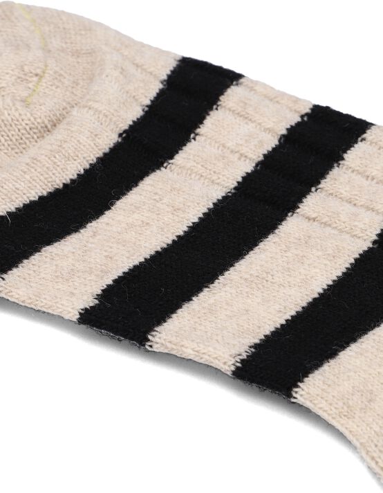 ALFREDO GONZALES Heren Sokken Merino Cosy Rib Stripes Beige