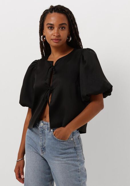 Zwarte NEO NOIR Blouses ASKA DULL SATIN BLOUSE - large