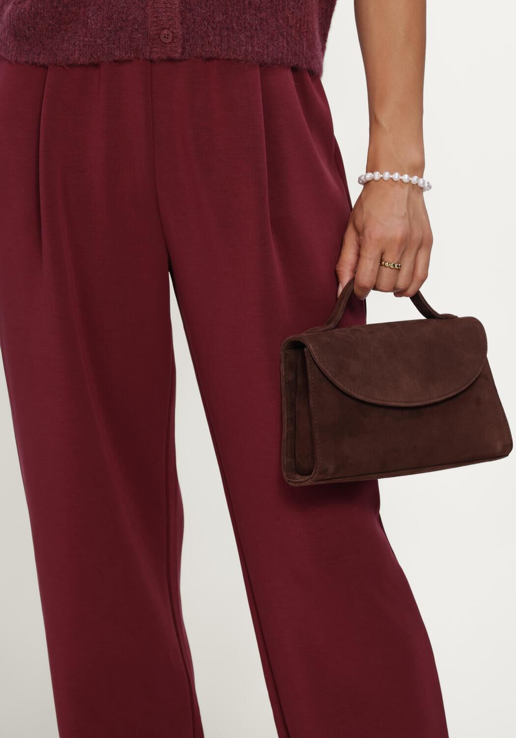 Bordeaux SELECTED WOMEN Wijde broek SLFTENNY HW PANT - large
