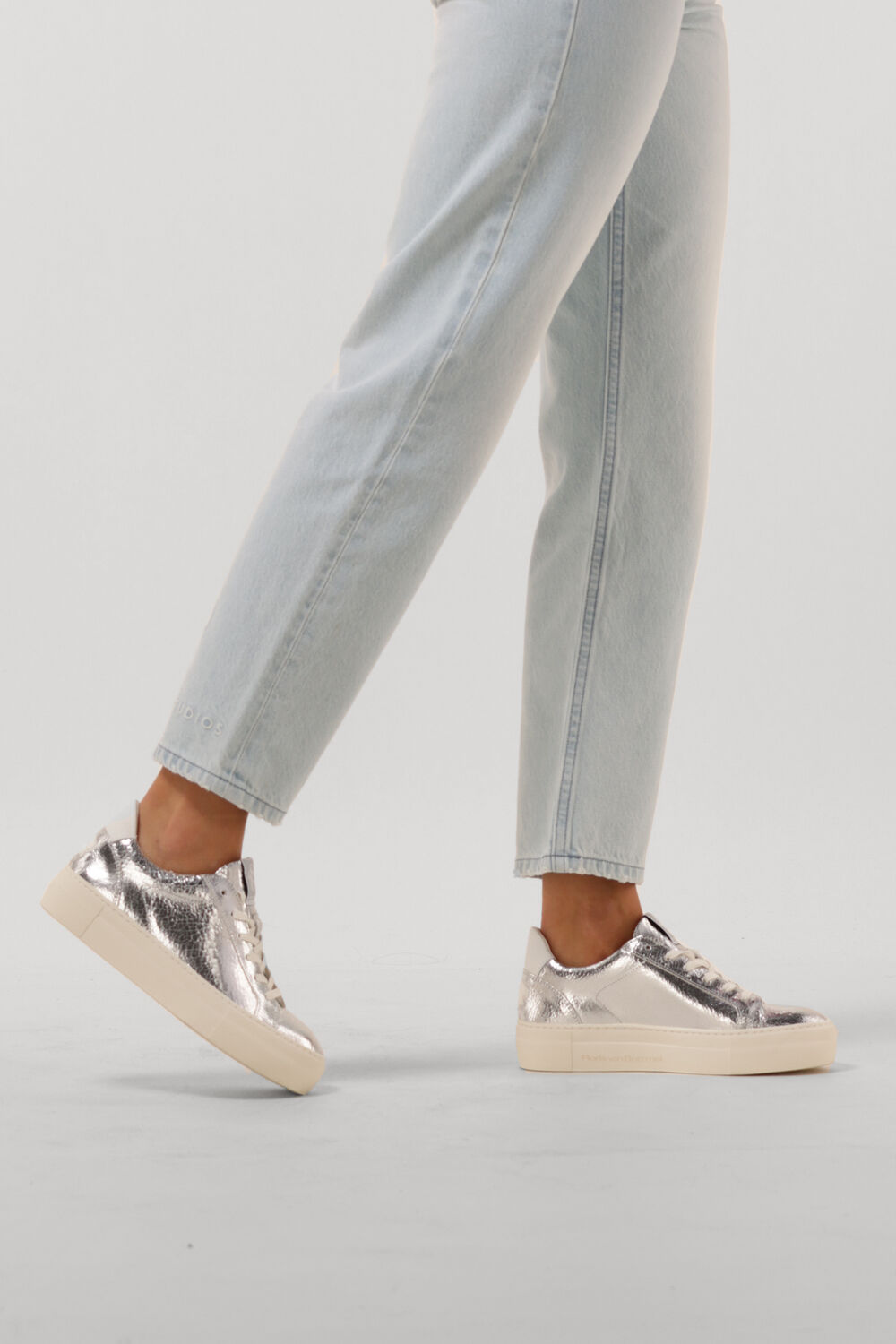 zilveren floris van bommel lage sneakers sfw 10059