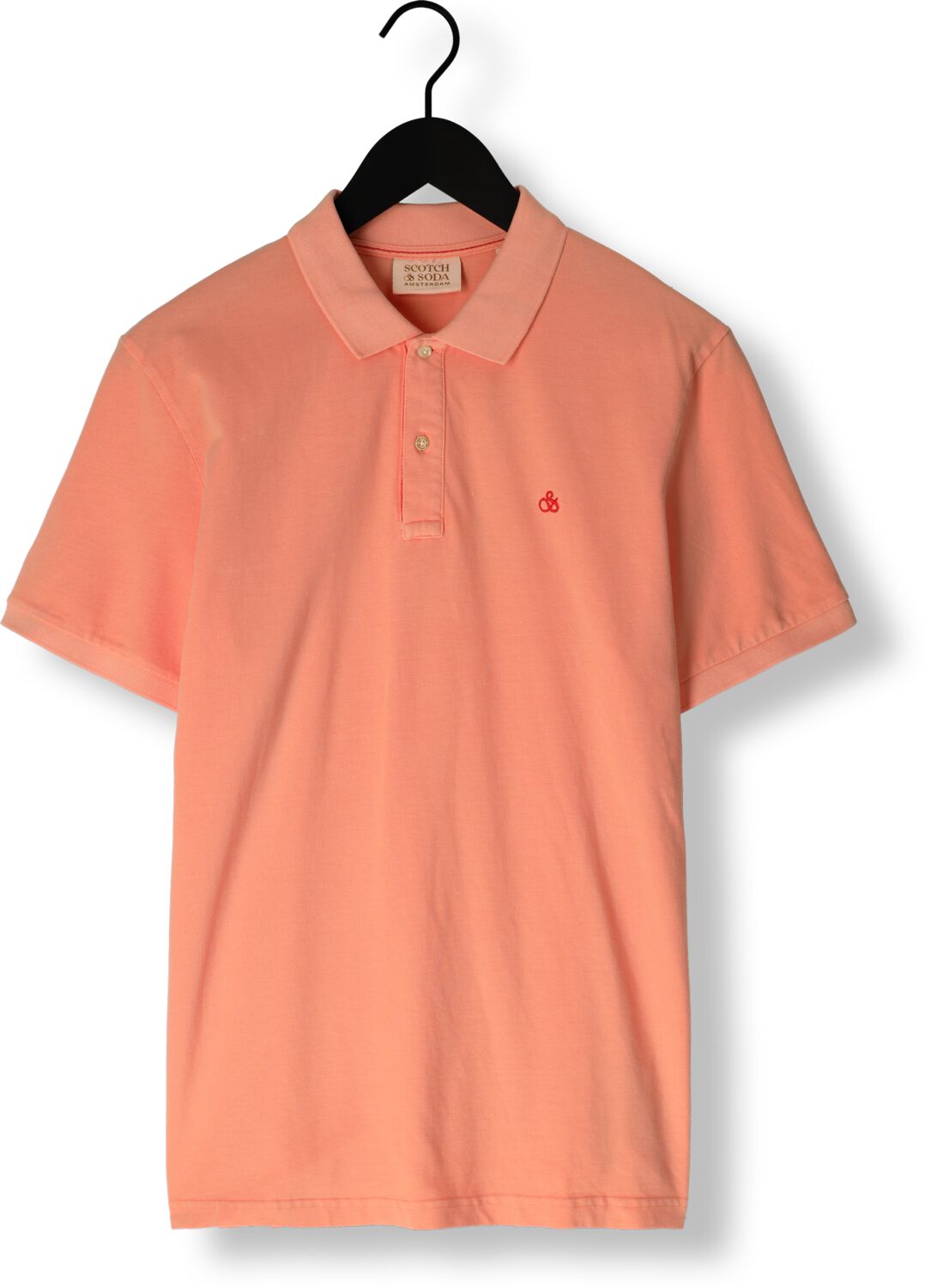 SCOTCH & SODA Heren Polo's & T-shirts Garment Dyed Organic Cotton Pique Polo Perzik