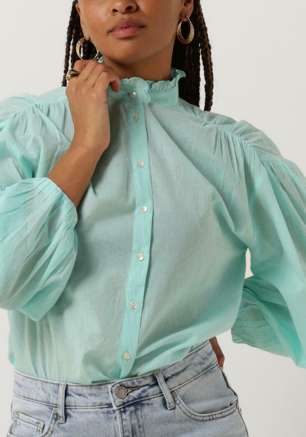 ANTIK BATIK Dames Blouses Anna Blouse Lichtblauw