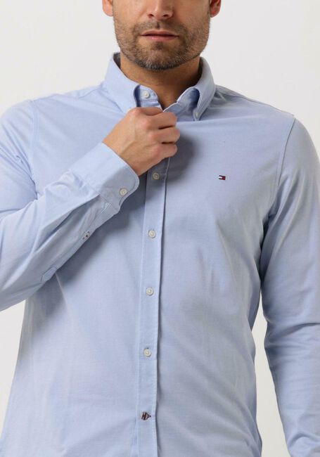 Blauwe TOMMY HILFIGER Klassiek overhemd 1985 KNIT SOLID SF SHIRT - large