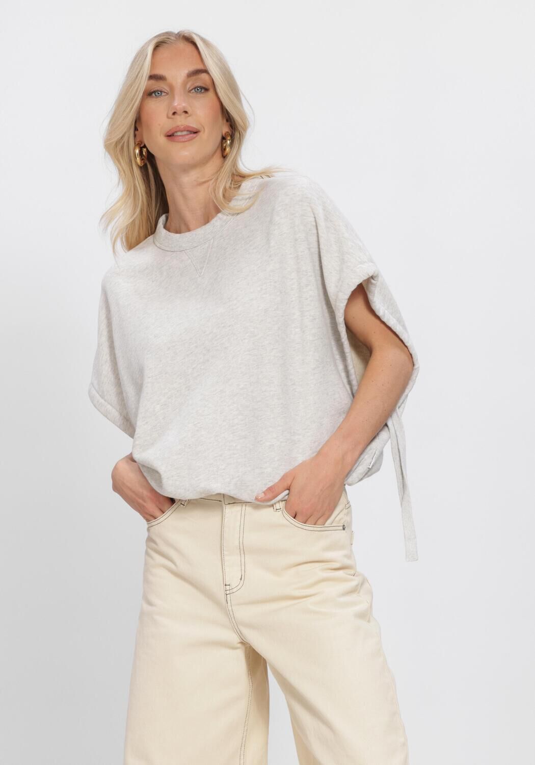 Grijze CATWALK JUNKIE Truien/vesten SHORT SLEEVE STRAP SWEATER - large