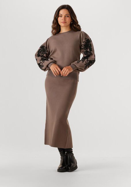 Taupe OBJECT Maxirok OBJREYNARD HW KNIT SKIRT - large