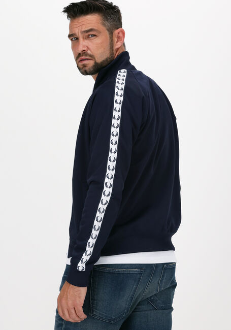 Blauwe FRED PERRY Vest TAPED TRACK JACKET - large