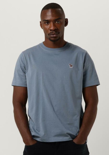 Lichtblauwe PS PAUL SMITH T-shirt MENS SS REG FIT TSHIRT ZEBRA BADGE - large