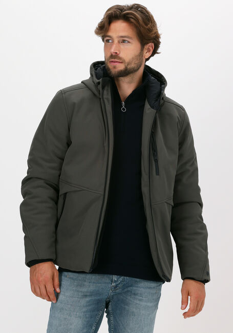 Donkergroene CAST IRON Gewatteerde jas SHORT JACKET SOFT SHELL ZEROYO - large