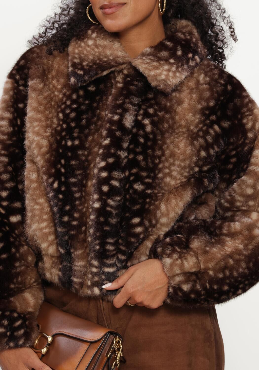 Bruine STUDIO AR Faux fur jas LUCY FAUX FAWN - large