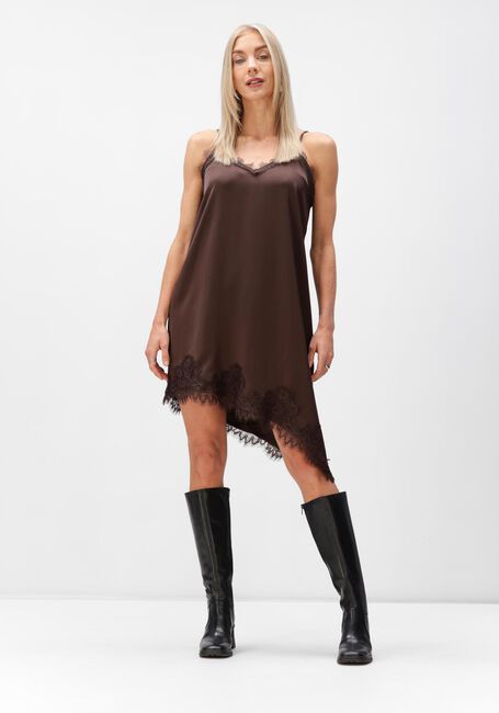 Bruine OBJECT Jurken OBJNALINE REG SLIP LACE DRESS - large