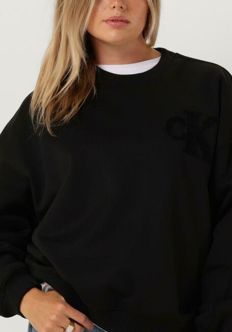 Zwarte CALVIN KLEIN Trui CHENILLE CK CREWNECK - large