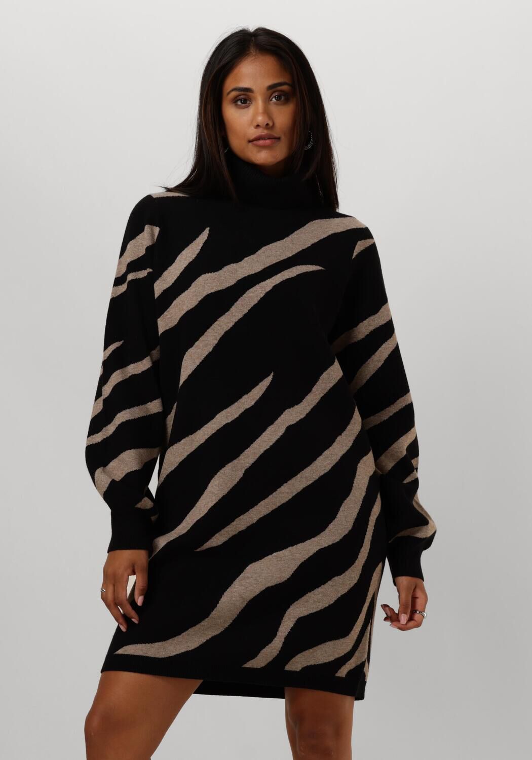 Object Zwarte Gebreide Coljurk Stijlvol Comfort Black Dames