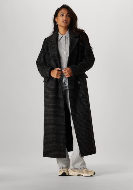 Donkergrijze MODSTRÖM Mantel JUNIPERMD CHECK COAT - large