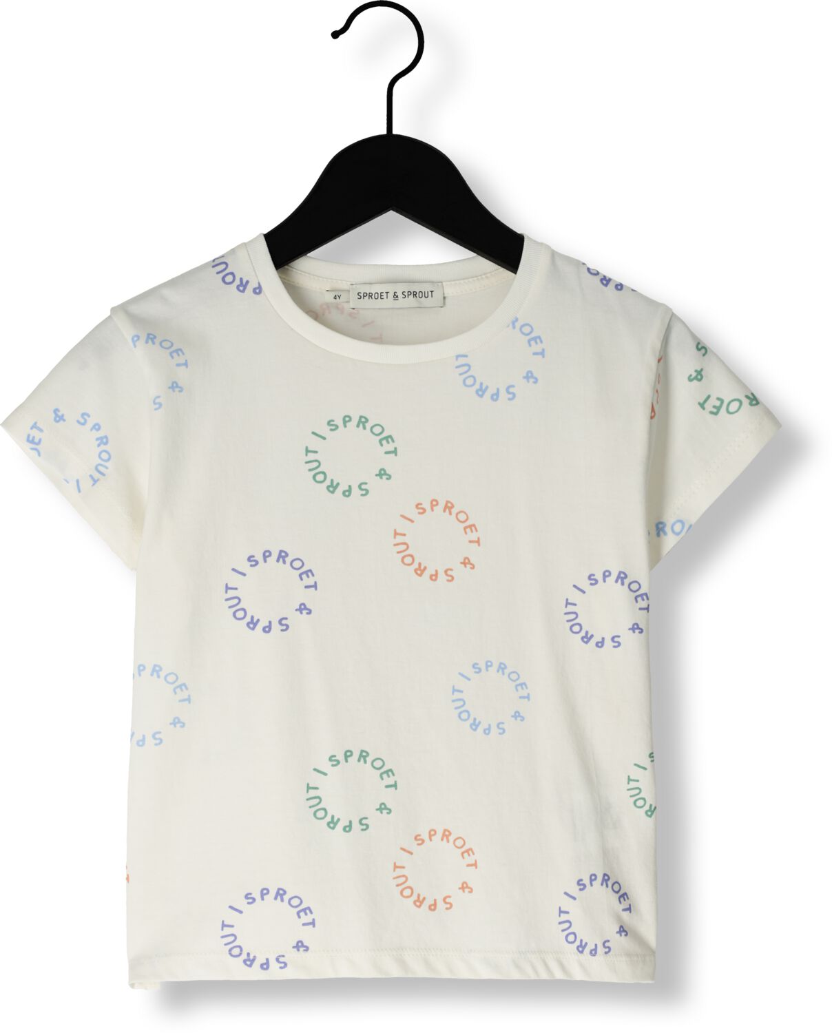 Sproet & Sprout Jongens Polo's & T-shirts T-shirt Sproet Print Gebroken Wit