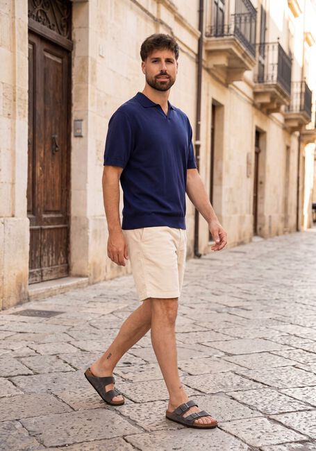 Blauwe SELECTED MEN Polo SLHTORINO SS KNIT RELAXED OPEN  POLO - large